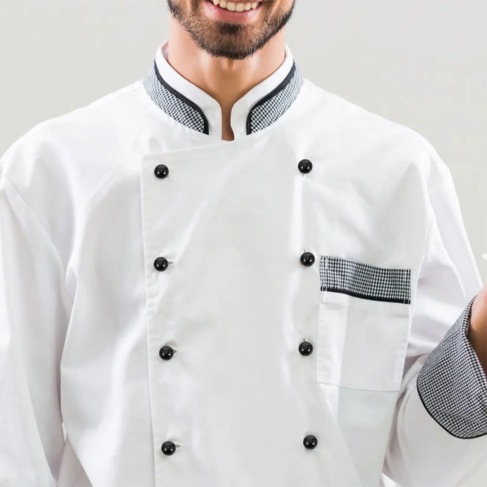 Botones de abrigo de Chef, repuesto de costura de perno de plástico para chaquetas de uniforme de cocina, sujetadores de ropa profesionales duraderos, 50 Uds.