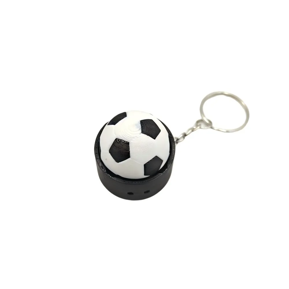 

Spherical Button 3D Printed Keychain Creative Design Basketball Stress Relief Keychain Sports Theme Portable Clicker Keychain