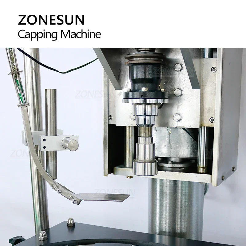 ZONESUN ZS-XG440E ماكينة تغطية زجاجات مشروبات حليب فول الصويا الأوتوماتيكية