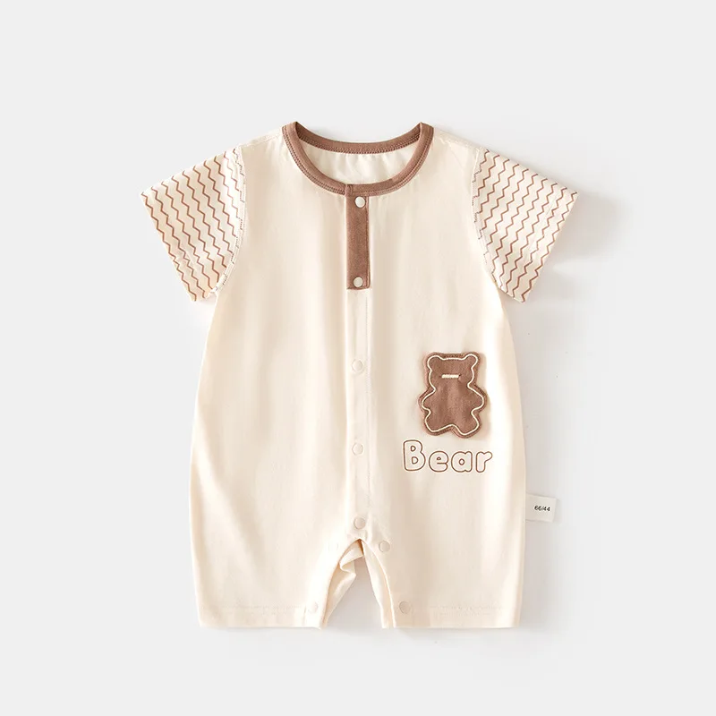 

Baby Summer Ice Oxygen Cotton Short Sleeve Rompers Newborn Boneless Romper Air Conditioning Clothes Baby Toddler Romper