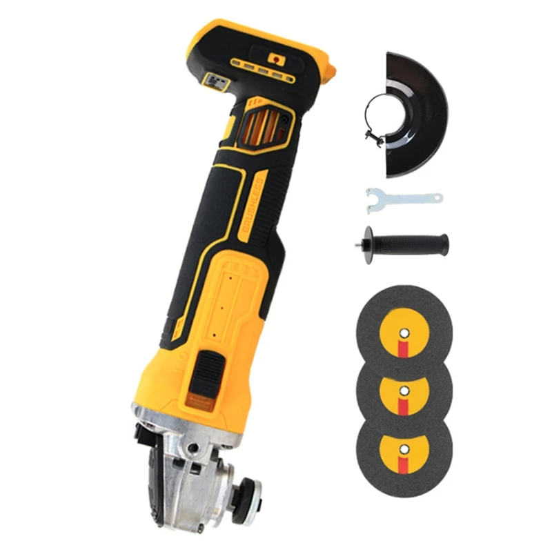 For Dewalt 18V 20V Battery Cordless Brushless Angle Grinder 125Mm Angle Grinder Power Tools For Metal,Stone,Wood Cutting