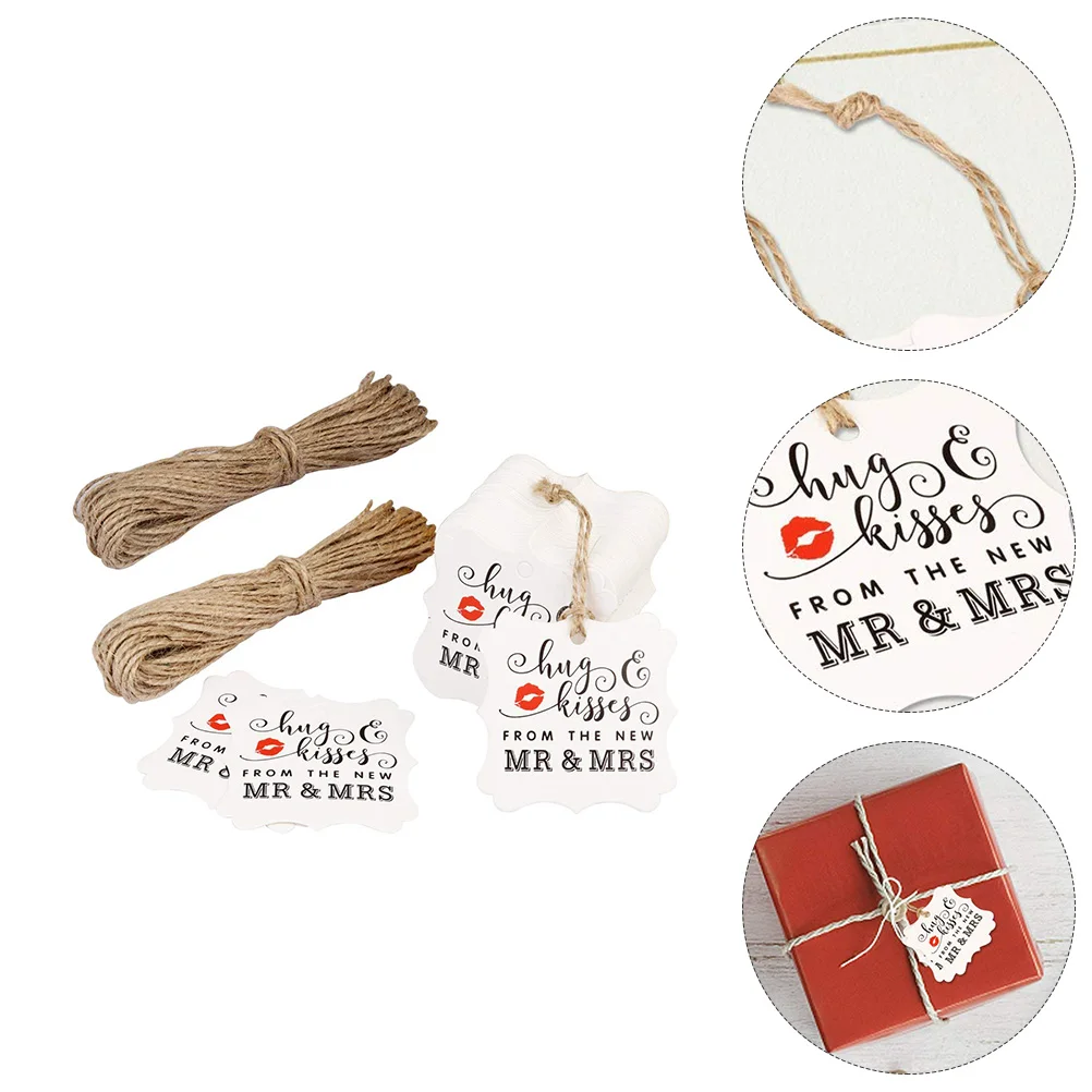 

100 Pcs Decorations Kraft Paper Hang Tag Bride Tabs Wedding Party Favor Packaging Tags