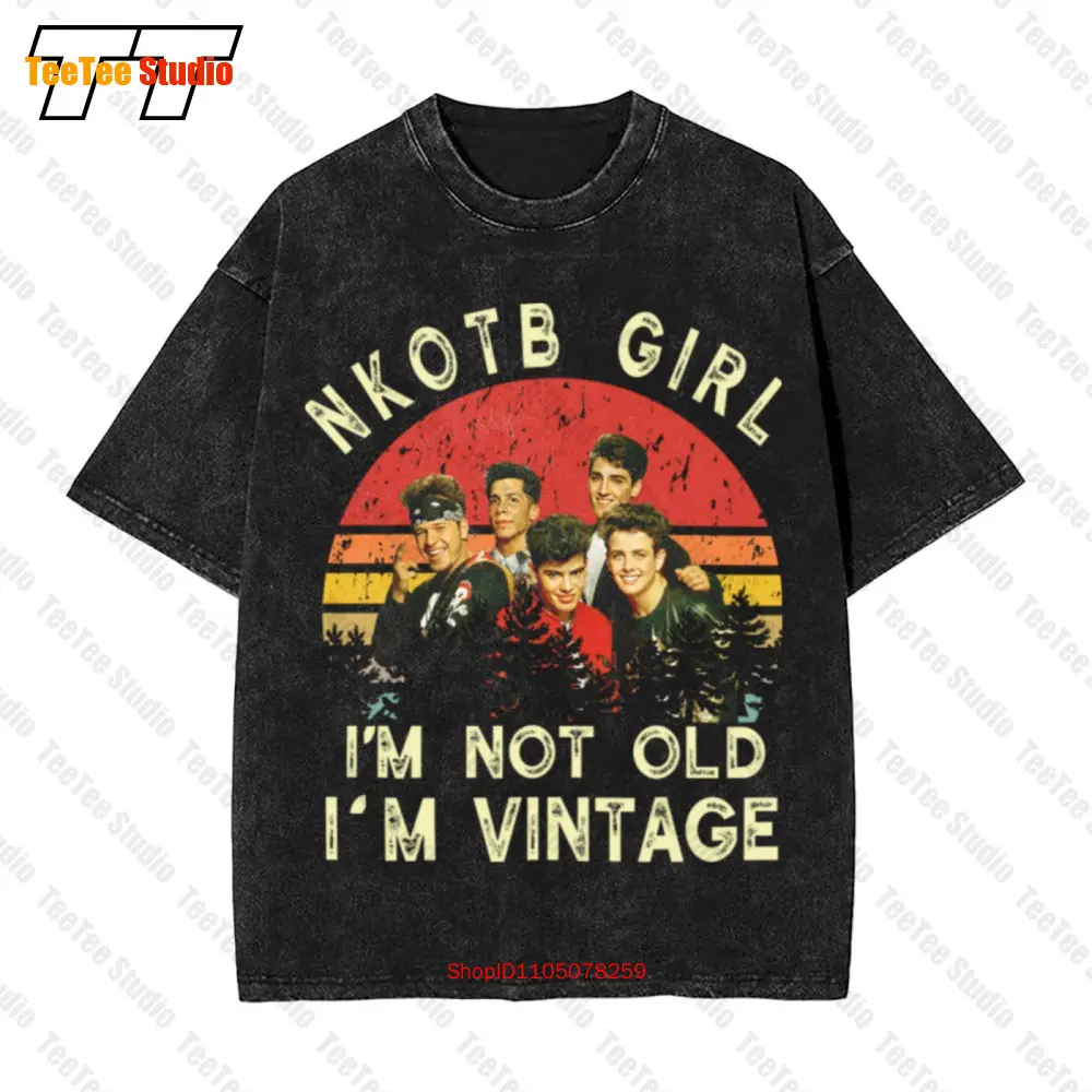 Nkotb Girl No soy viejo soy Vintage nuevos niños en el bloque Vintage camiseta de gran tamaño QL2Q