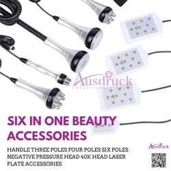 40K Cavitation Handle & RF Head Set | 3/4/6 Pole, Vacuum, Lipo Laser Parts for Beauty Machine Accessory