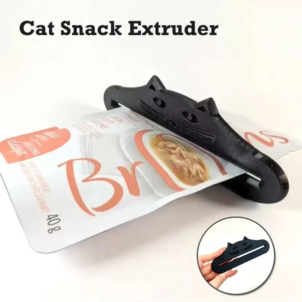 Exprimidor de bolsa de plástico con forma de gato, exprimidor de bolsa multifuncional, herramienta para exprimir diseño de gato, comida líquida para mascotas, 1 ud.