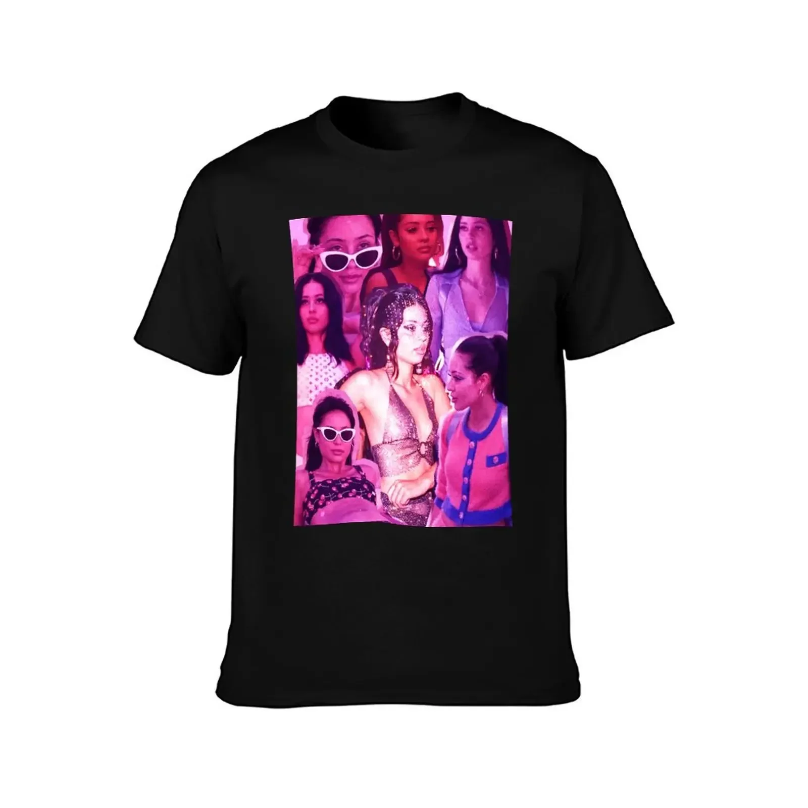 Euphoria Maddy Pink Collage T-Shirt Plus Size Solid Color T-Shirt