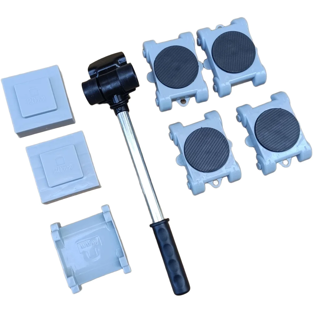 8 Piece ABS Plastic Moving Device Set with Red Inclined Plane for For crowbar Compatibility in Automotive and Residential Moves