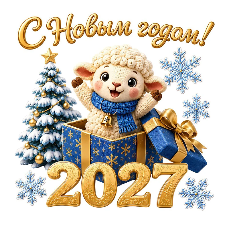 2027 Year of Sheep Electrostatic Window Sticker Cute New Year Glass Door Decor Festive Ornament Fashion Holiday Home Decoration