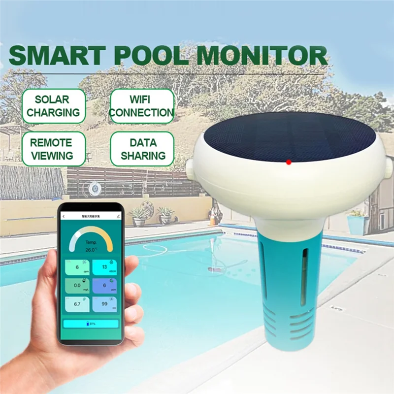 

A23P Wifi 7 In 1 Smart Residual Chlorine Meter For Swimming Pool Water Quality Testing With Floating Function Tester