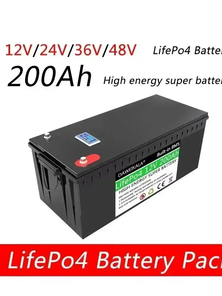 

Прочный аккумулятор LiFePO4 12 В, 200 Ач с BMS, идеально подходит для солнечной энергетической системы, кемперов, гольф-каров, внедорожных солнечных глубоких циклов