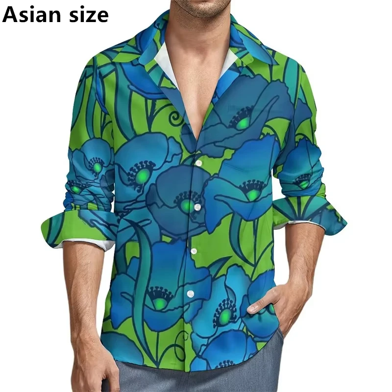 

3D Printed Retro Floral Pattern Long Sleeve Shirt Men Women Fashion Street Wear Tops Summer Autumn Top Y2k Men Clothing Harajuku