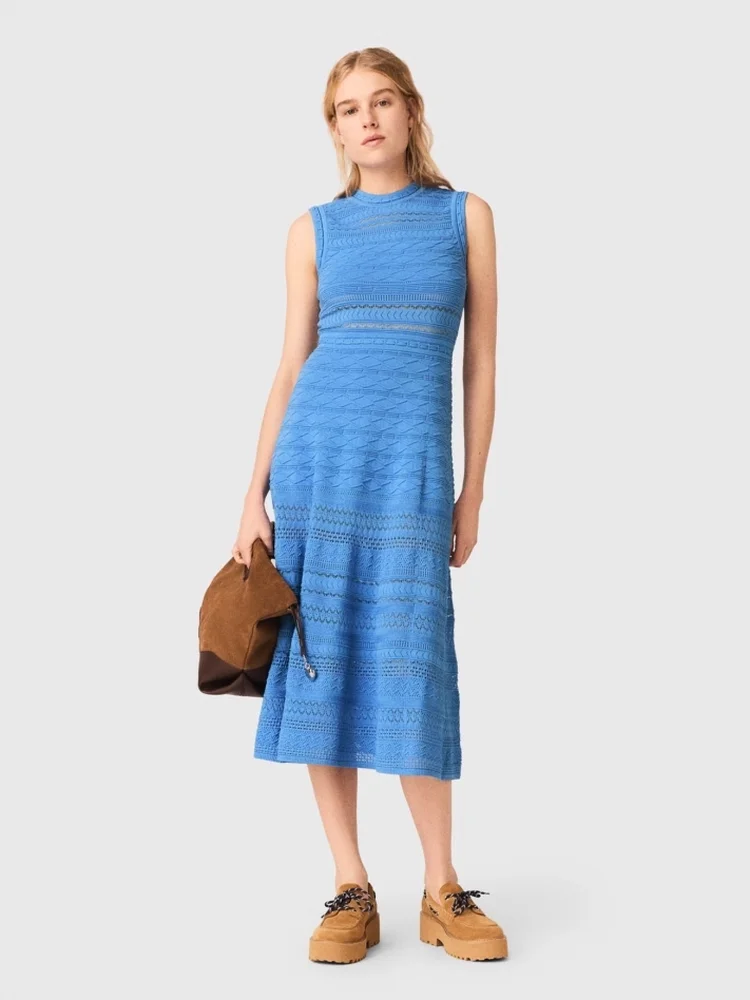 

Женская юбка MaSandeM весна-лето с высокой талией, ажурным волнообразным узором, А-силуэта, дышащая, приятная для кожи