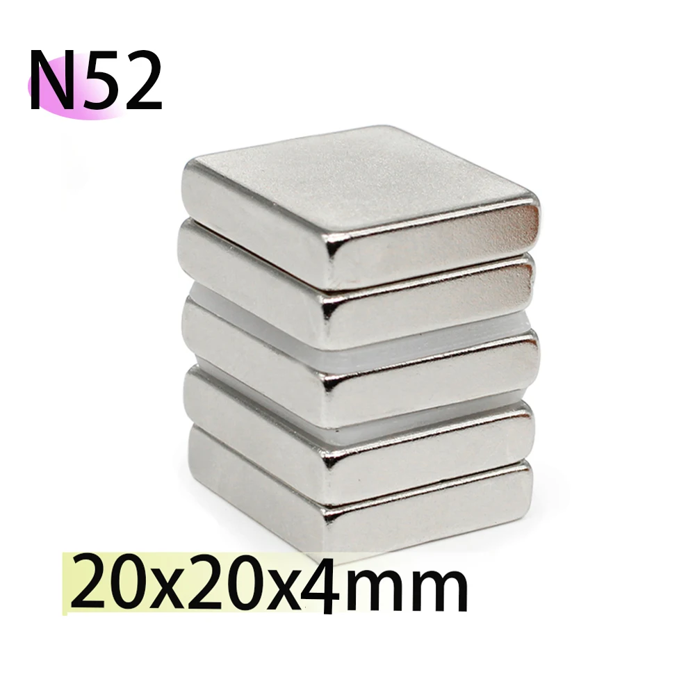 

N52 20x20x4 Standard Neodymium square Ebike Generate Electic Bar Block Tire Costomised Strong Rare Earth Magnet Motor Generator