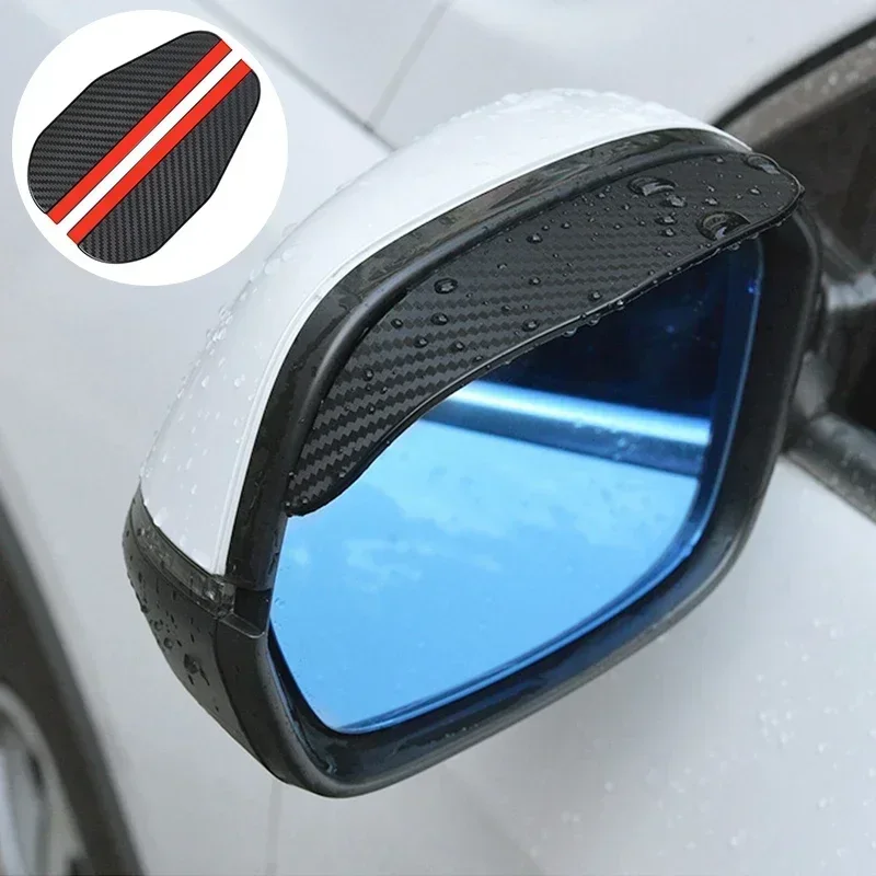 1 Pair Carbon Fiber Car Rearview Rain Eyebrow Best-selling Universal Sun Shade Snow Flexible Protector Auto Accessories