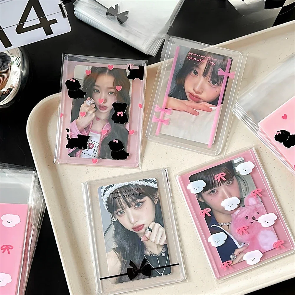 50PCS Kpop Idol Photocard Protector Poca Card Sleeves Kawaii Print Card Holder Card DIY Candy Packaging School Stationary