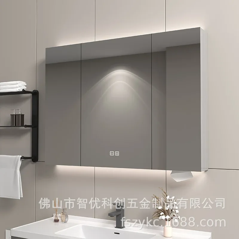 Stainless steel mirror cabinet bathroom storage integrated mirror box heightening mirror cabinet 90 high bathroom