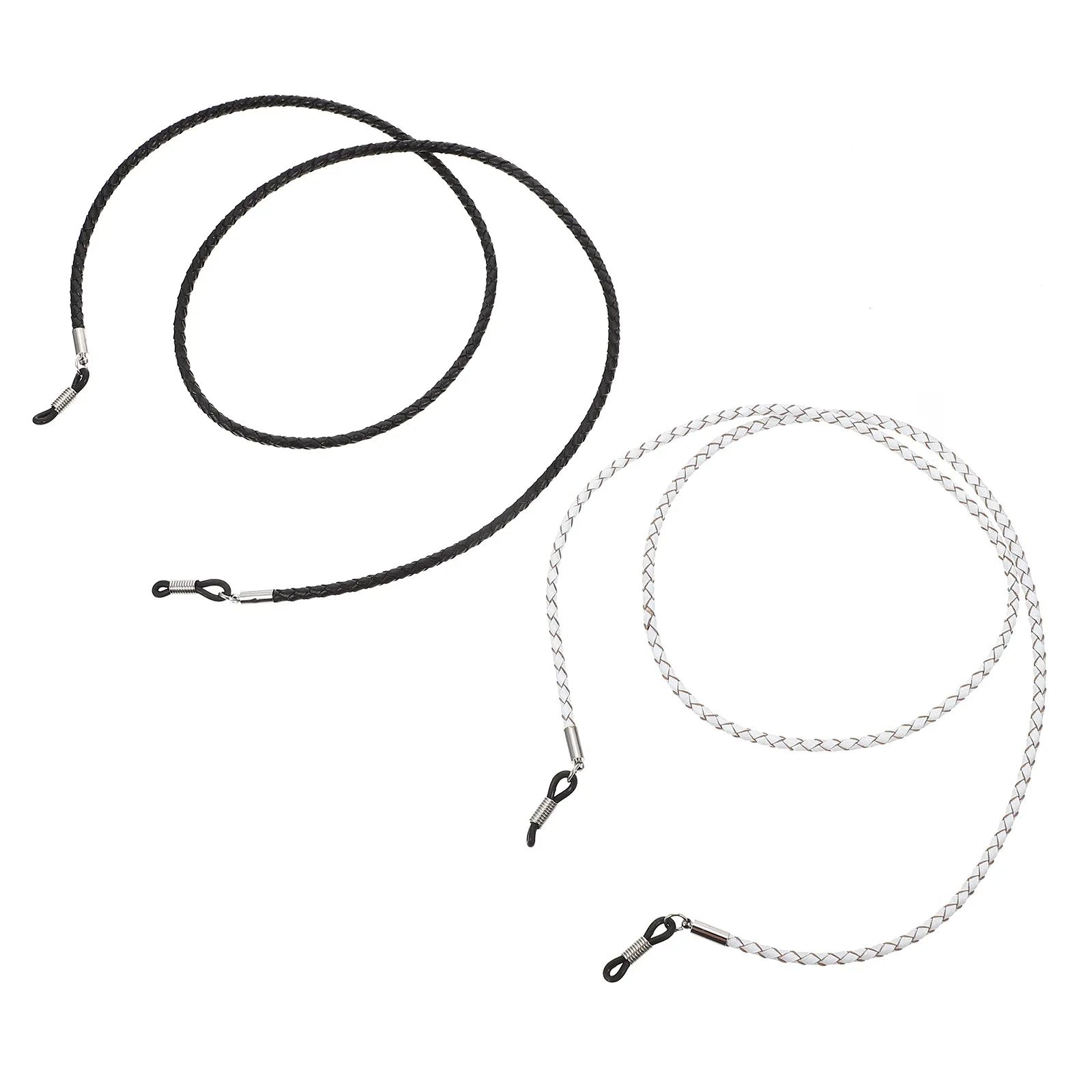 

2Pcs Premium Eyeglasses Strap Anti-Lost Glasses Fixing Rope Sporty Style Cowhide Material Glasses Decorative Chain Unisex