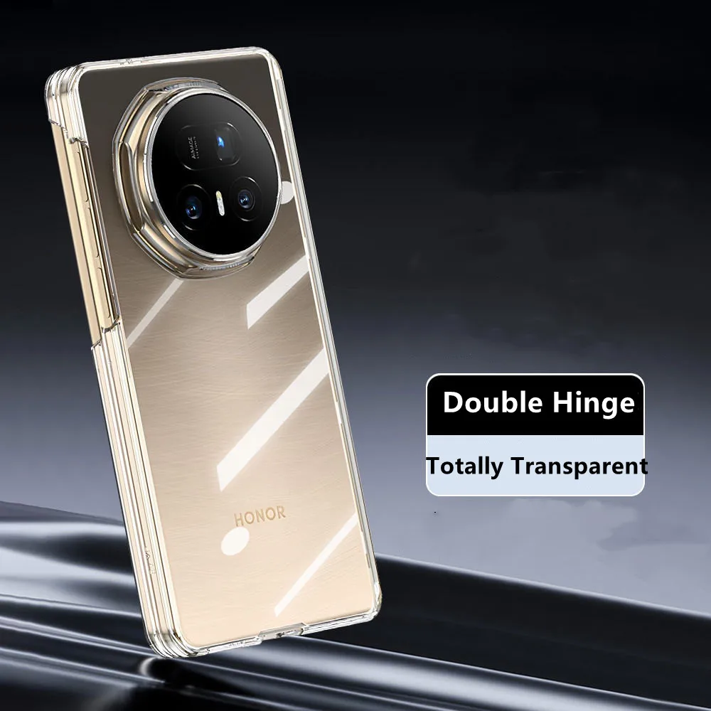 

Тонкий прозрачный защитный чехол с двойным шарниром для Honor Magic V5, бронированная крышка