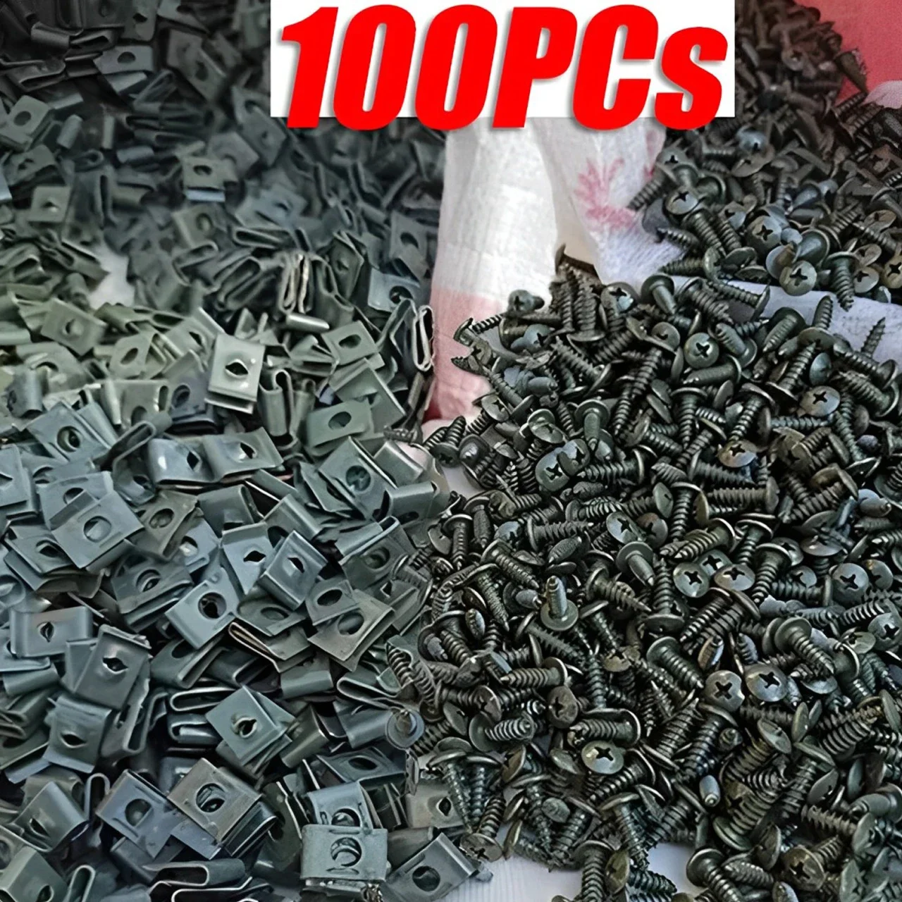 

Mixed Car Motorcycles Metal Screw Tapping Fastener Clip U-Type Clip with Screw Anti-rust Protection Clip Screw Buckle Iron Sheet