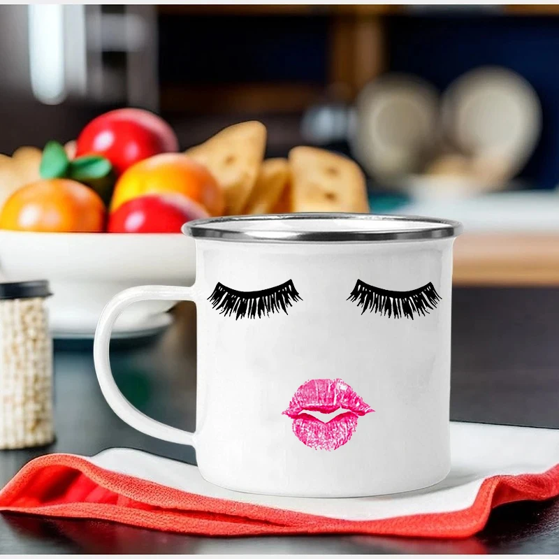 Eyelashes Cups Girls Women Lady Makeup Coffee Mug Valentines Gifts for Wife Coffee Mugs Outdoors Travel Campfire Camping Mugen