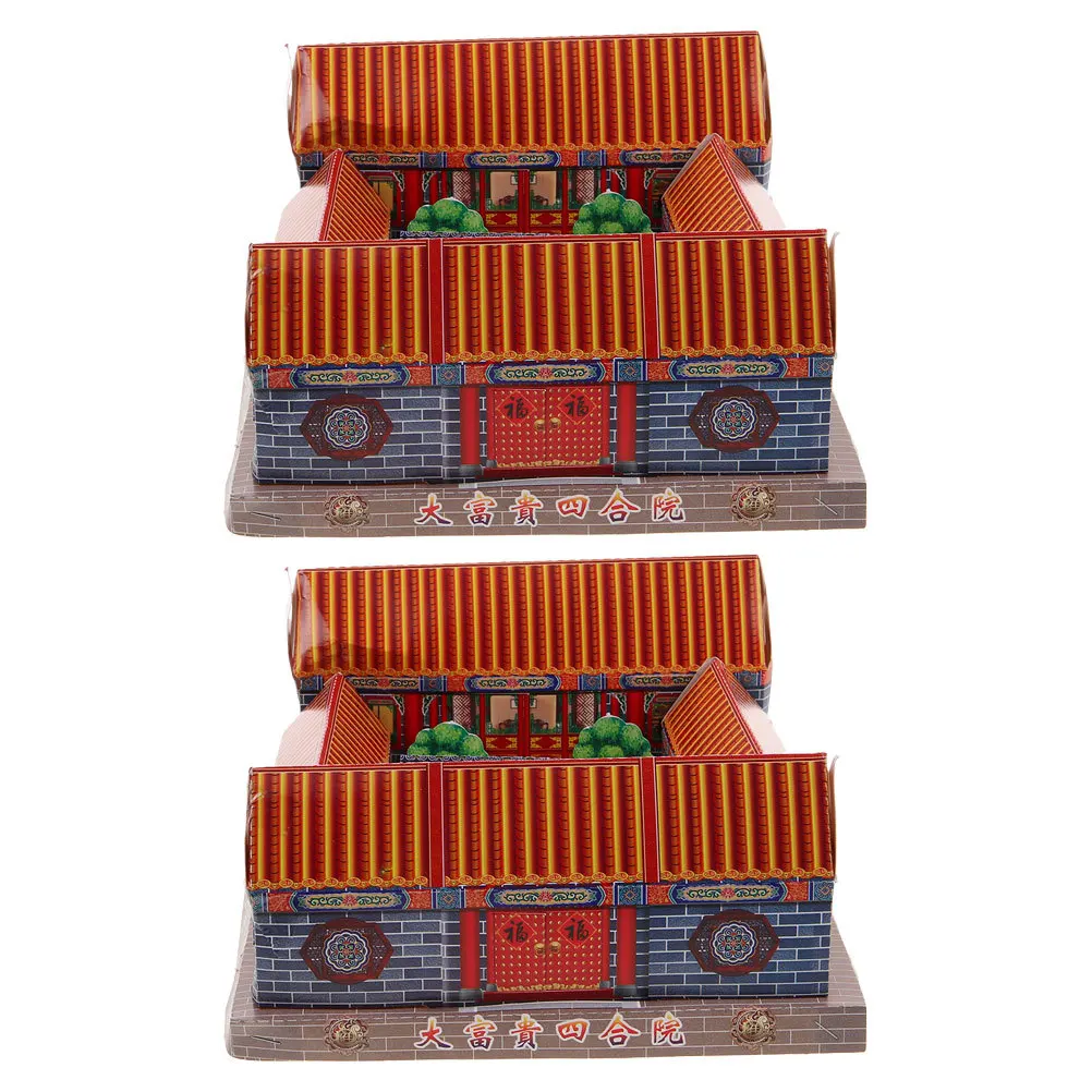 

2 pcs Paper For Ancestor Worship 3D Finished Sacrificing Supplies Qingming Festival Burning Ghost Sacrifice