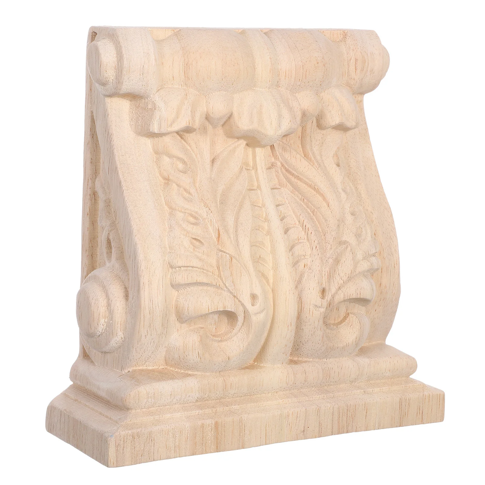 

Wood Corbels Hand Carved Solid Wood Natural Finish Decorative Corner Onlay Applique for Farmhouse Furniture Shelf Mantel