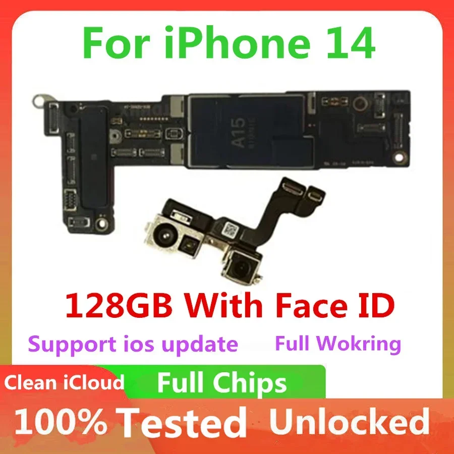 Unlocked For iPhone 14 Pro Max Motherboard With Face ID Clean iCloud Original Mainboard Logic Board For iPhone 14 Pro Full Chips