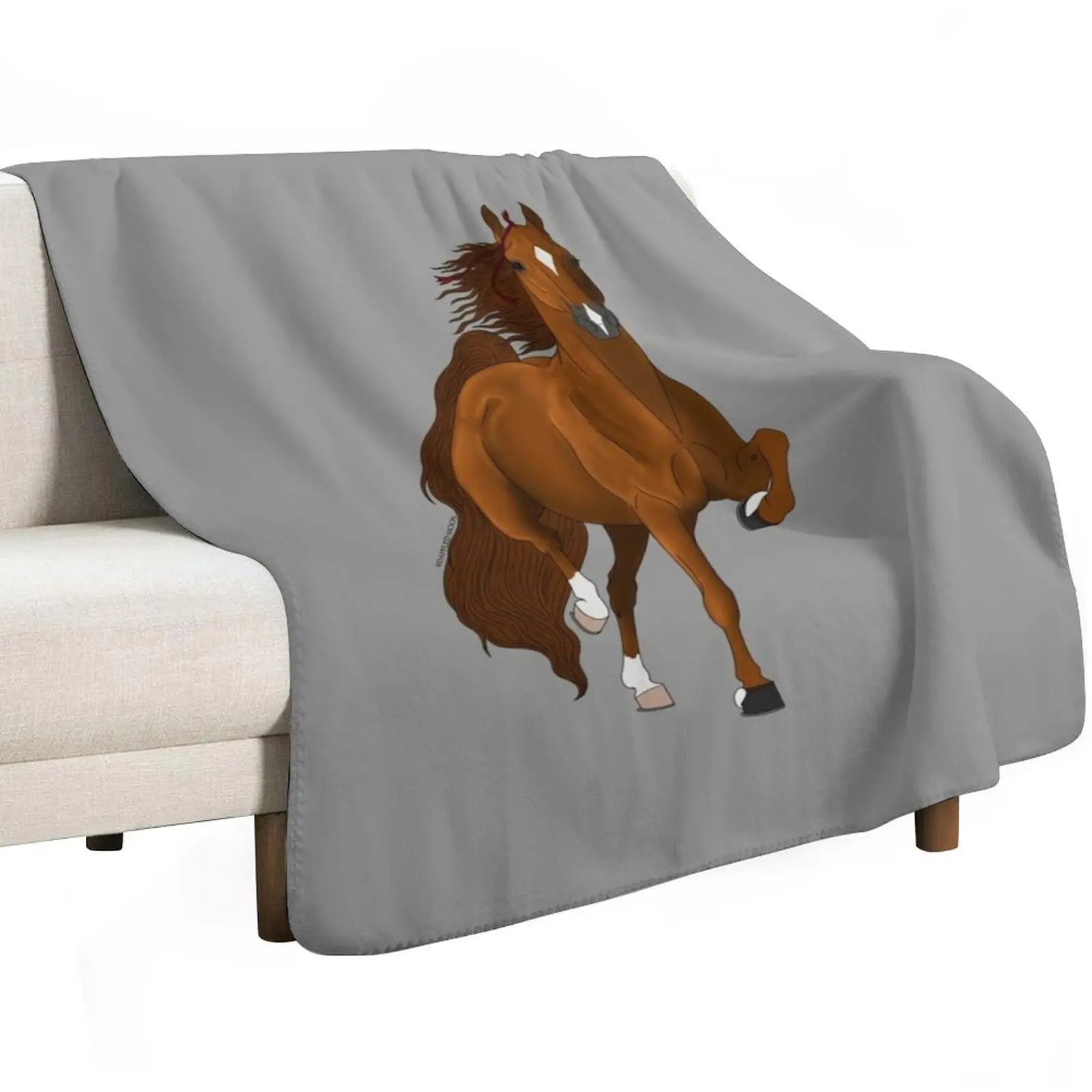 Chestnut American Saddlebred Horse Throw Blanket for winter Soft Thermal for babies Beach Blankets