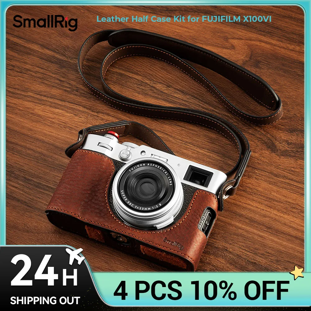 Zestaw skórzanych półetui SmallRig do statywu FUJIFILM X100VI Kompatybilny z łatwym dostępowym przenośnym paskiem na ramię, precyzyjna ochrona