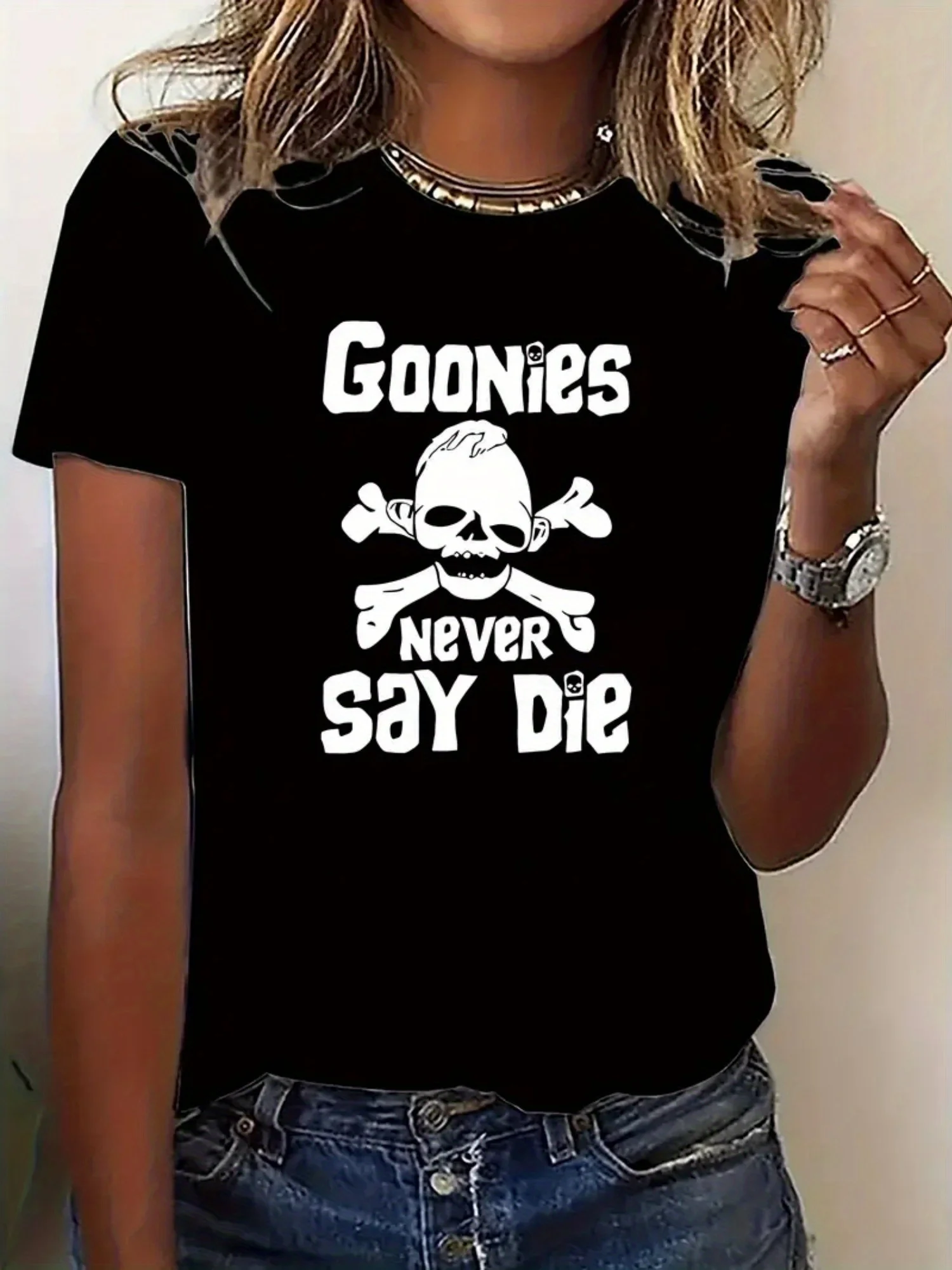 

Gothic Skull Graphic Printing Summer Autumn Winter Pure Cotton Men's and Women's T-shirts Short Sleeves Luxury Outdoor Sports