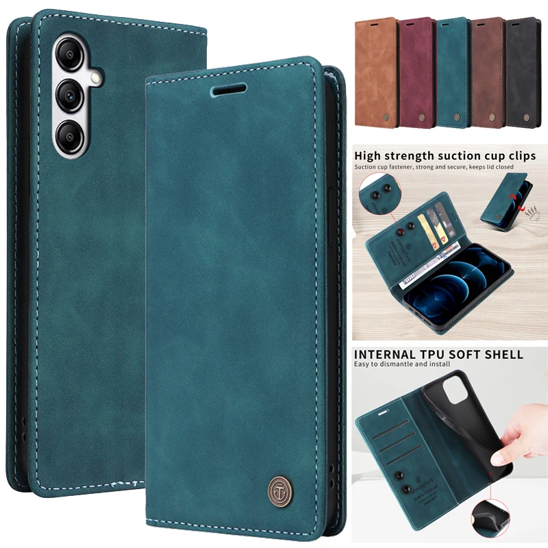 Wallet Flip Case on For Samsung Galaxy A15 4G A05 A05s A25 A35 A55 5G Cover Cases Magnetic Leather Stand Phone Protective Bags