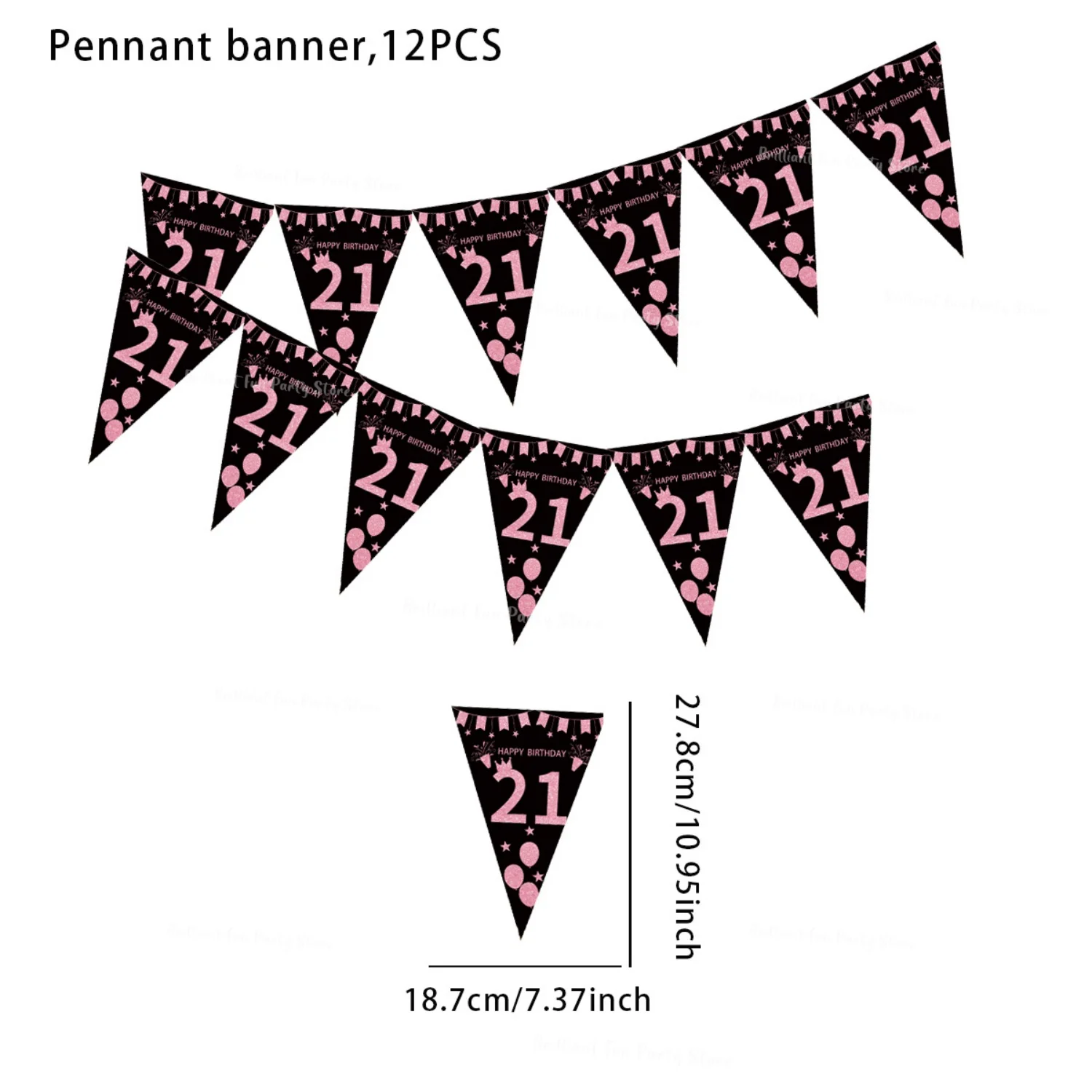 Zwart Goud 30e 40e 50e 60e Milestone Pennant Banner, Volwassen Driehoek Vlag Garland Anniversaire Verjaardagsfeestje Decorbenodigdheden