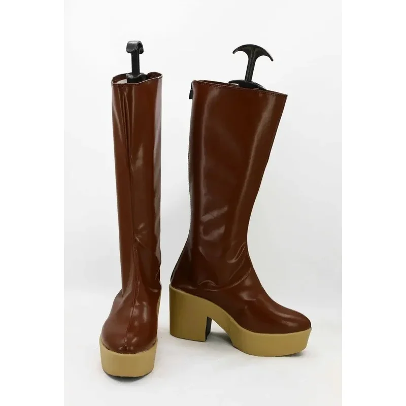 

2025 aaa Fairy Tail Lucy Heartfilia Brown Cosplay Boots Custom Made Leather