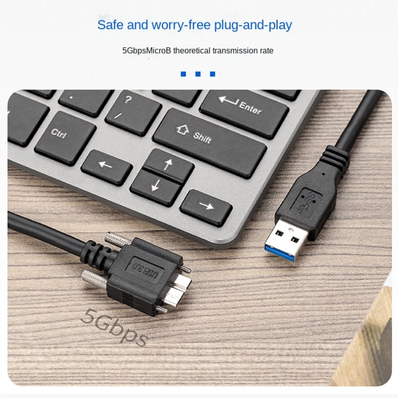 Kabel USB 3.0 Ke Micro B 5GB USB Cepat Tipe A Micro-b Kabel Data untuk S5 Note 3 HDD Kamera Industri D800 D800E D810 dengan Sekrup
