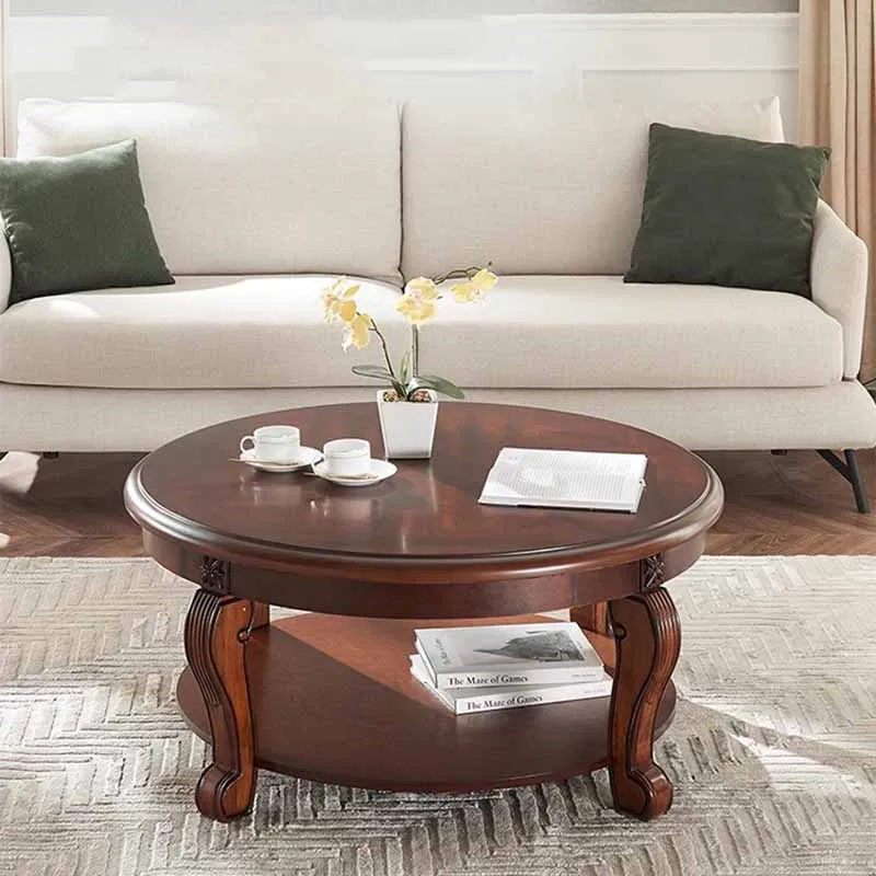 

Unique Clear Wood Coffee Table Tray Waterproof Modern Balcony Round Side Table Living Room Nordic Mesa Auxiliar Home Furniture