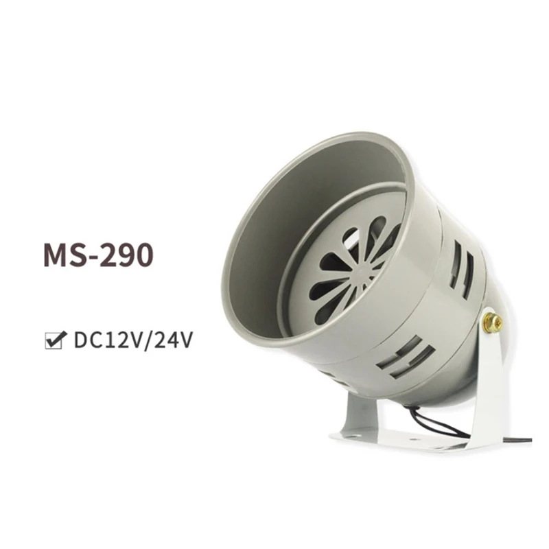 Car Metal Motor Siren MS-290 Automotive Air Raid Siren Horn Industrial Alarm Buzzer Sound Electrical Guard 120DB