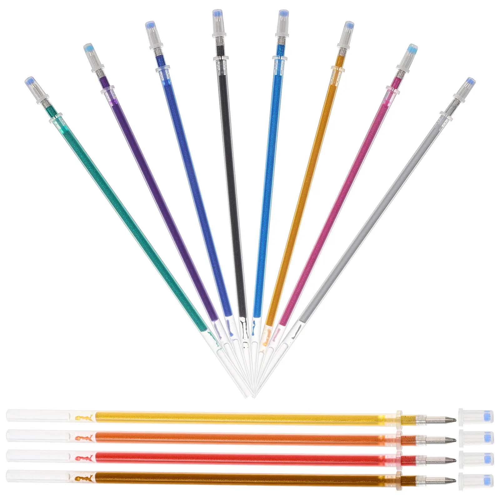 

12Pcs Pen Refills Fine Tip Refill Replacements for Office Teens Students Smooth Flow Colorful Writing Stationery
