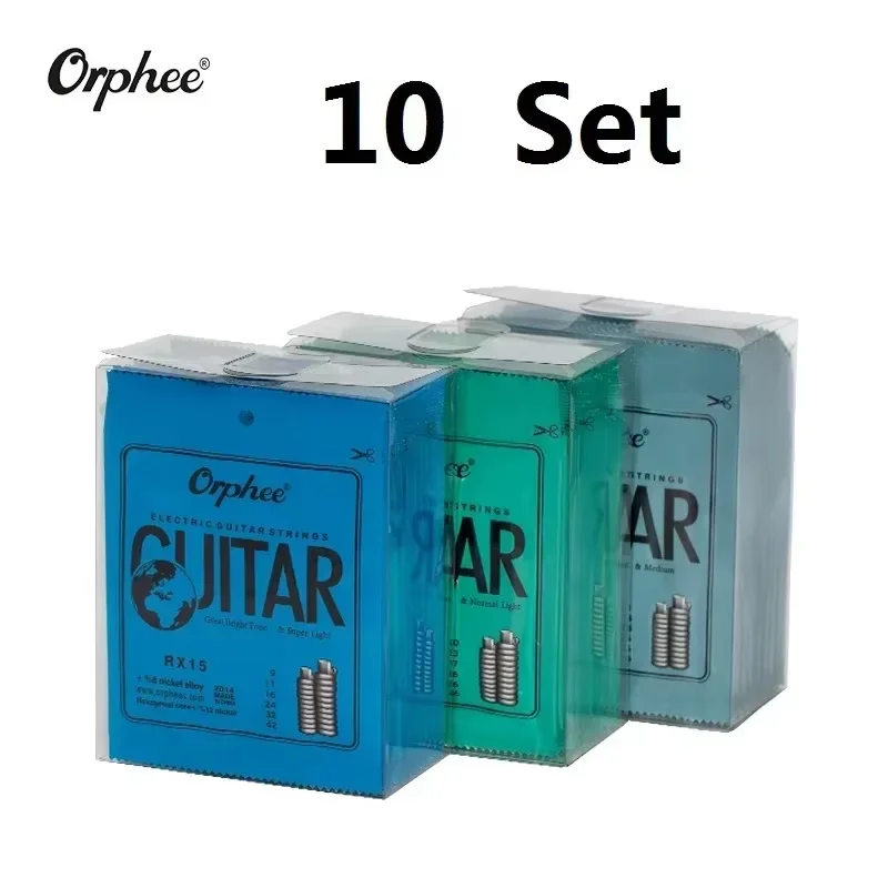 10 Set Orphee Electric Guitar Strings Set RX Series Hexagonal Carbon Steel Professional Beginning Practice Electric Guitar Parts