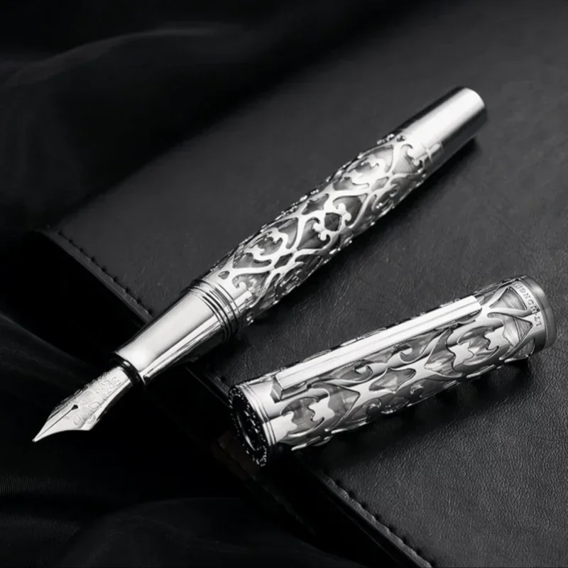 Hongdian D1 Moon Cage Fountain Pen EF F Nib Skeleton Hollow Resin Writing Pens Piston filling school office supplies Stationery