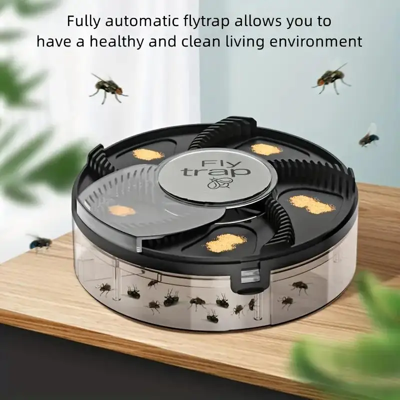 Quiet Removable  Pest Catcher Automatic Rotation Electric Flytrap USB Rechargeable Electric Flycatcher Killing Machine