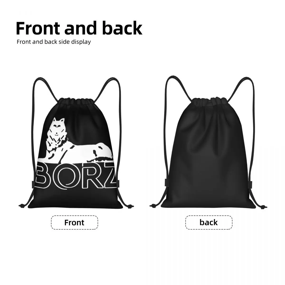 Borz Wolf Multi-function Portable Drawstring Bags Sports Bag Book Bag For Travelling