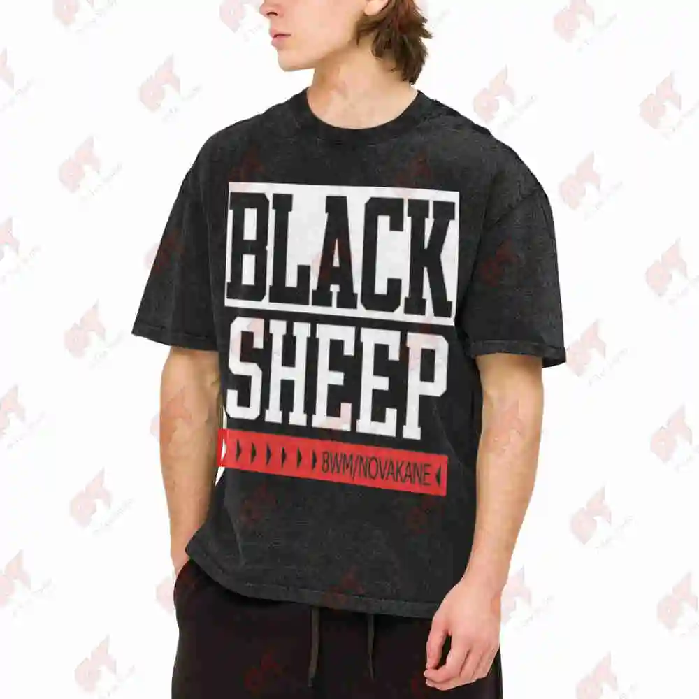 Black Sheep Rap Hip Hop Vintage Washed Tee Pure Cotton T-Shirt