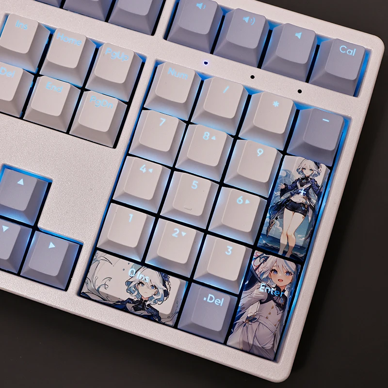 Focalors 108 Key Caps Genshin Impact PBT DYE Sublimation Light Transmitting Cherry Switch Cross Key Cover Mechanical Keyboard