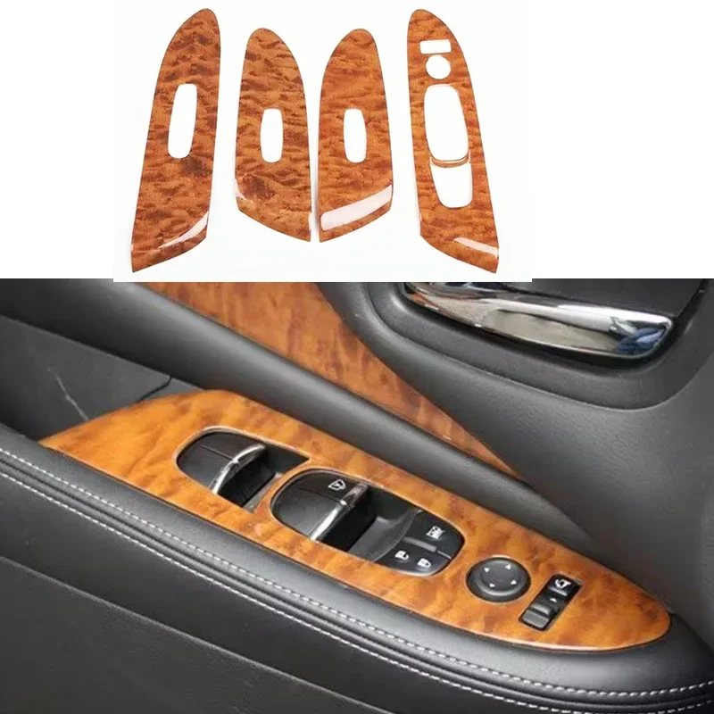 For Nissan Murano 2015 2016 2017 2018 2019 Wooden Color Gear Panel Steering Wheel Window Lift Air Vent Car Interior Accessories