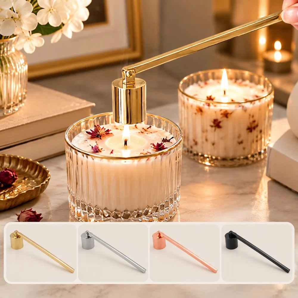 Candle Snuffer with Long Handle - Stainless Steel Wick Flame Snuffer for Putting Out Candle Flame Safely