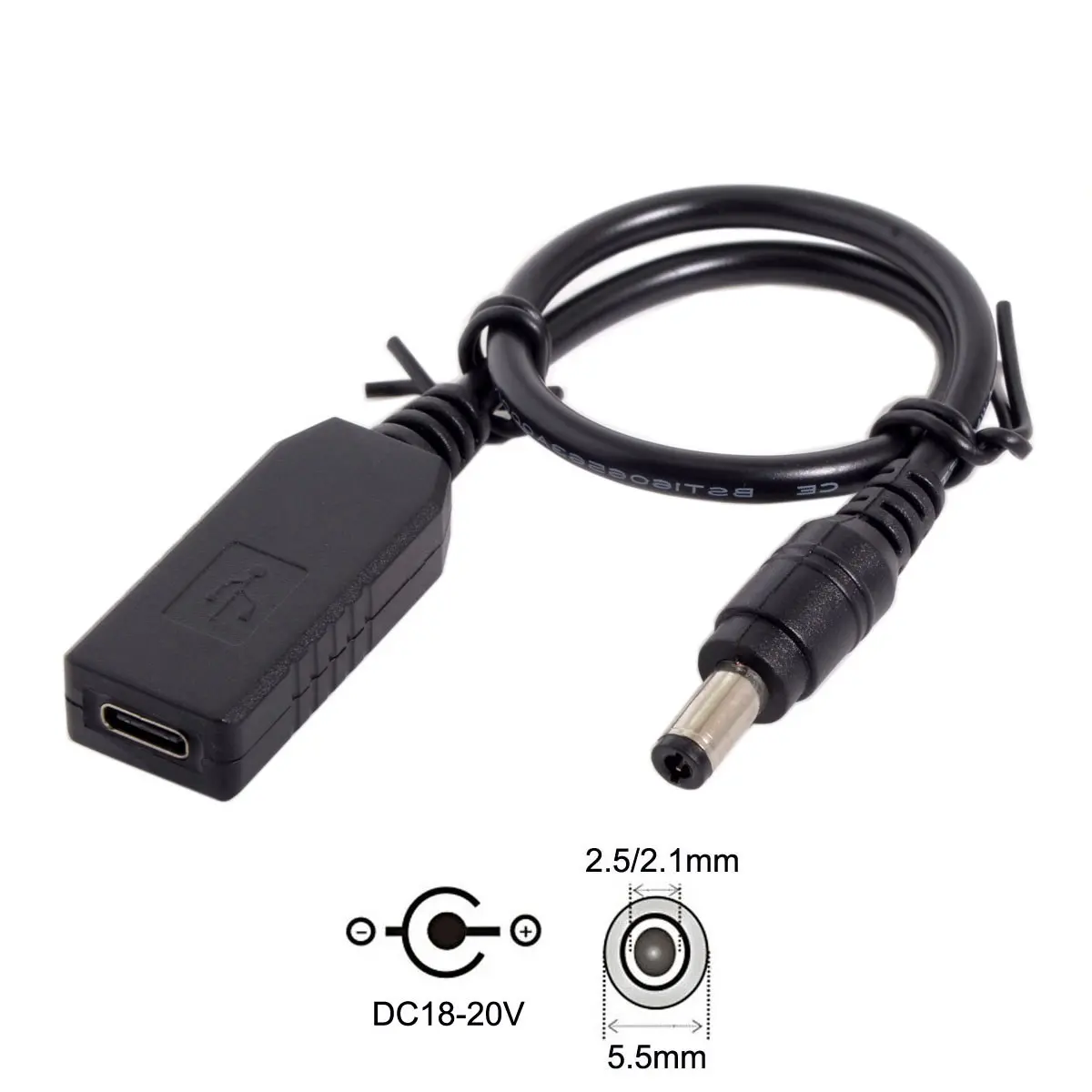 Cablecc CYDZ  USB 3.1 Type C USB-C to DC 20V 5.5 2.5mm & 2.1mm Power Plug PD Emulator Trigger Charge Cable for Laptop