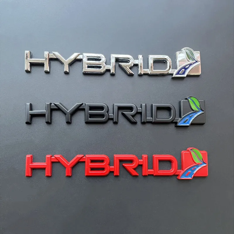 3D Metal HYBRID Logo Emblem Car Fender Badge Trunk Decal For Toyota Reiz RAV4 HYBRID Sticker Accessories