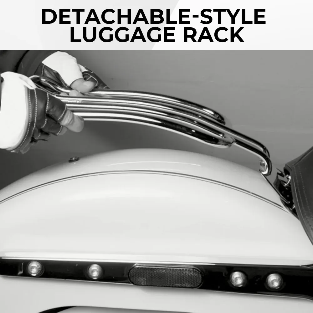 Rack de bagagem solo para motocicleta, cromado, suporte de prateleira para harley touring electra glide, rei da estrada, flhr, flhr, flck