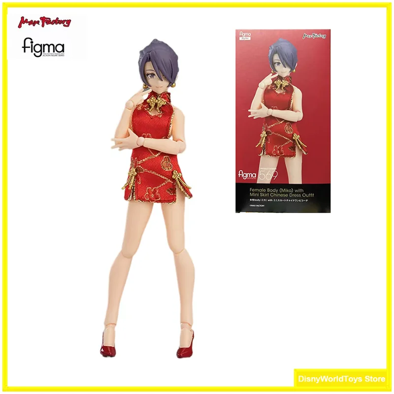 100% Original Figma 569 Styles Female Body Mika with Mini Skirt Chinese Dress Outfit In Stock Anime Collection Figures Model