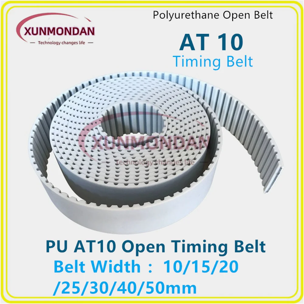 

AT10 Type High Quality PU Open Belt Width 10/15/20/25/30/40/50mm Timing Polyurethane Transmission Belt For 3DPrinters Etc